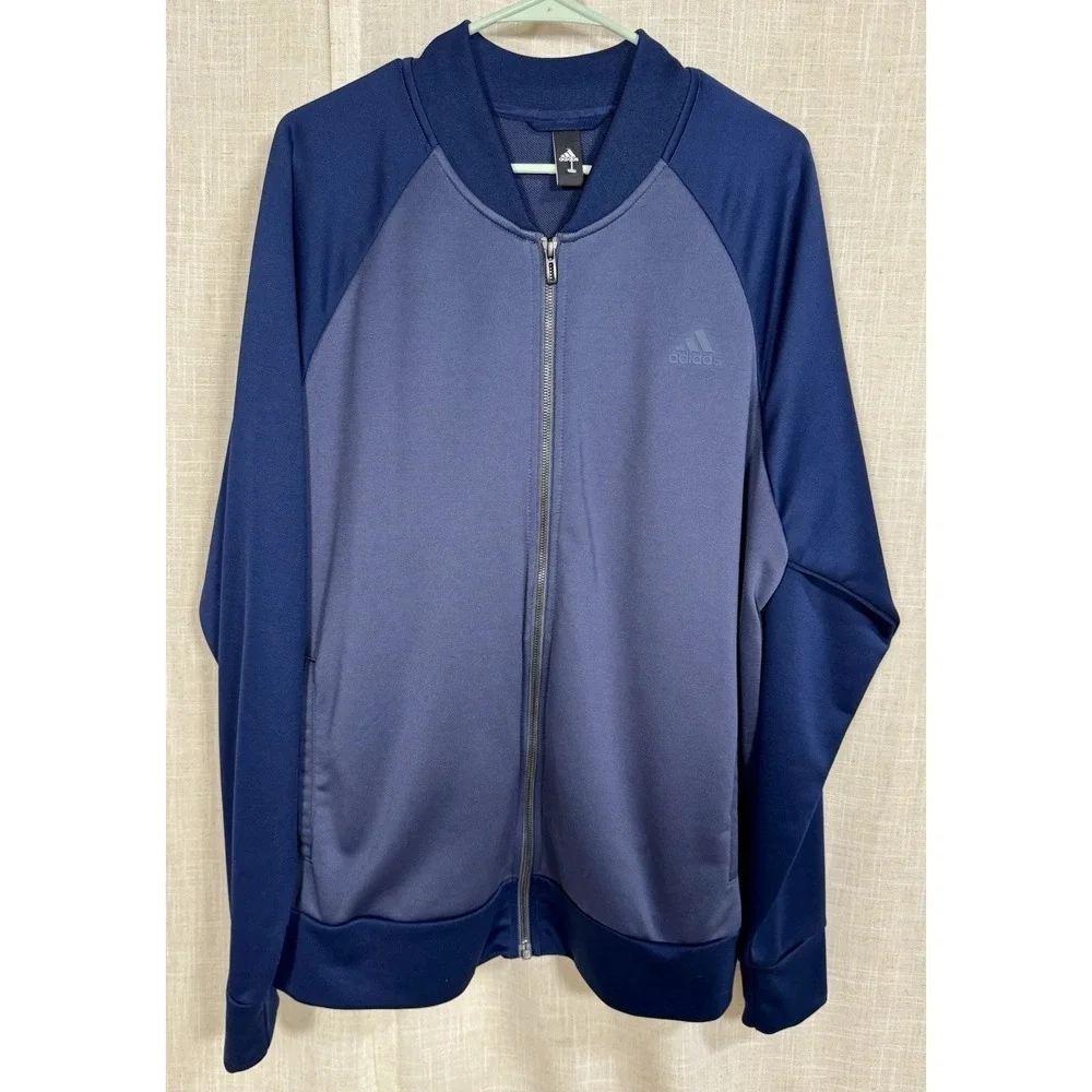Adidas Y2K Men's X-Large XL LONG SLEEVE TRACK JACKET Windbreaker Navy Blue‎ Cosy